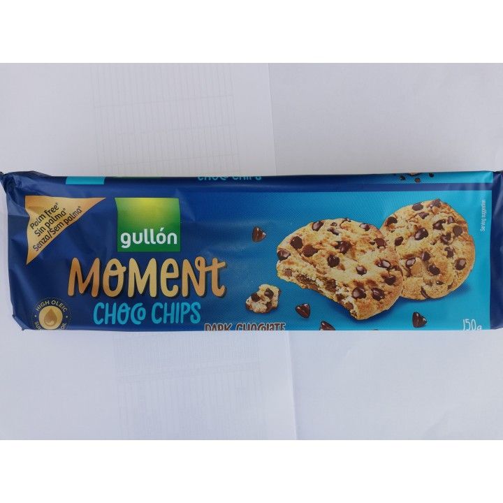 BOLACHA GULLON CHOCO CHIPS NEGRO MOMENT 150G (12)#