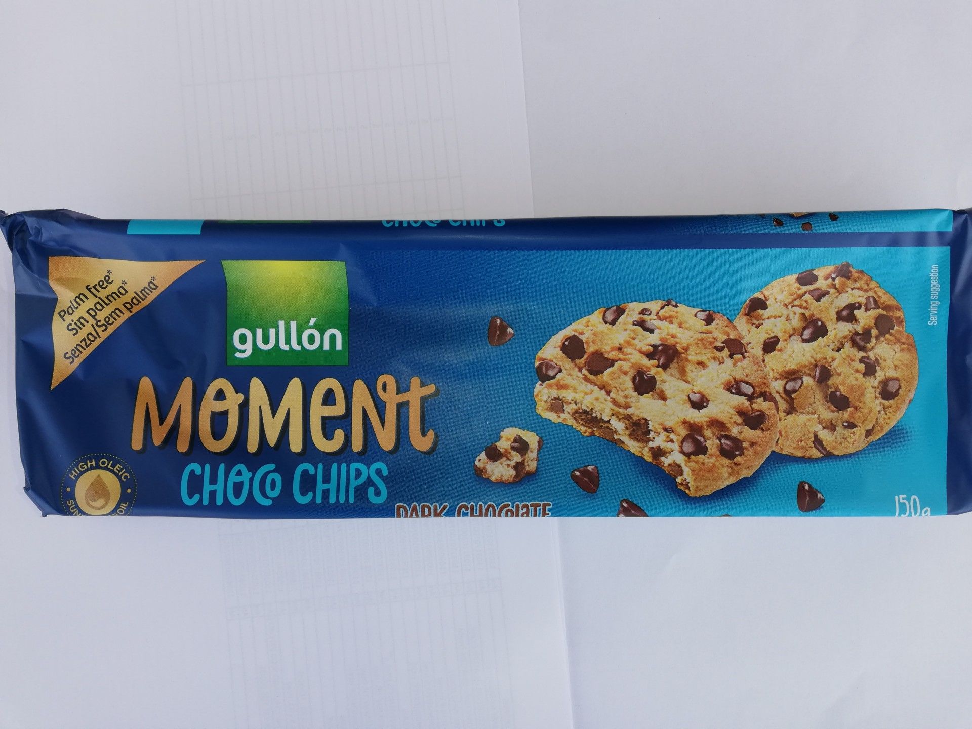 BOLACHA GULLON CHOCO CHIPS NEGRO MOMENT 150G (12)#
