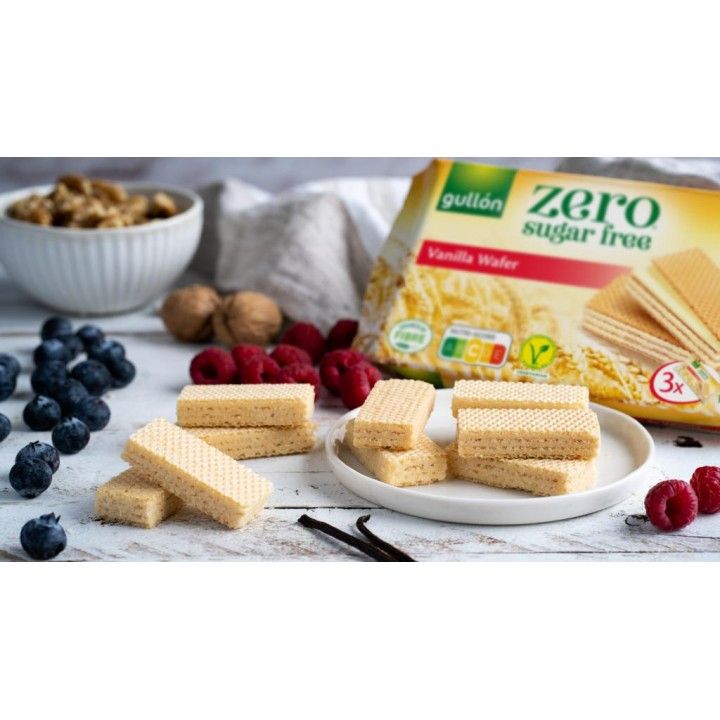 BOLACHA WAFERS BAUNILHA ZERO S/ACUCAR GULLON 180G (12)(6251) BOLACHA WAFERS BAUNILHA ZERO S/ACUCAR GULLON 180G (12)(6251)