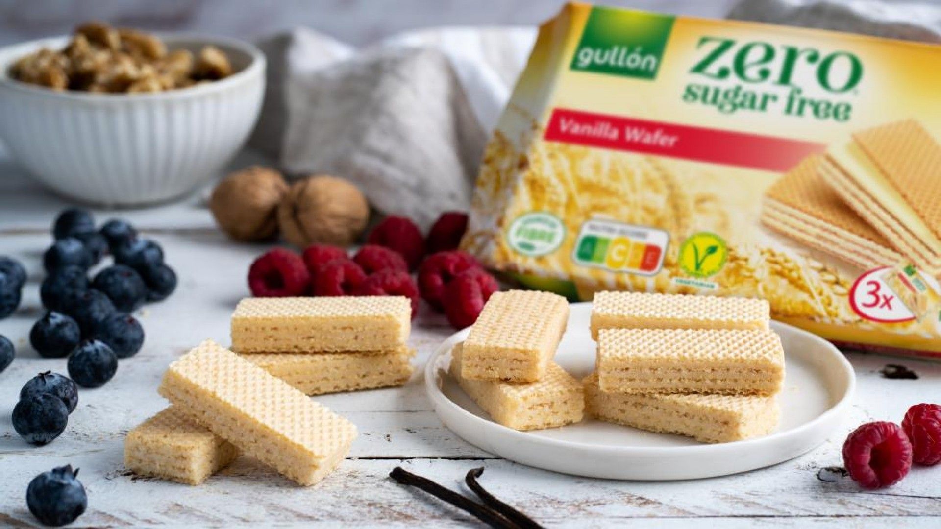 BOLACHA WAFERS BAUNILHA ZERO S/ACUCAR GULLON 180G (12)(6251)