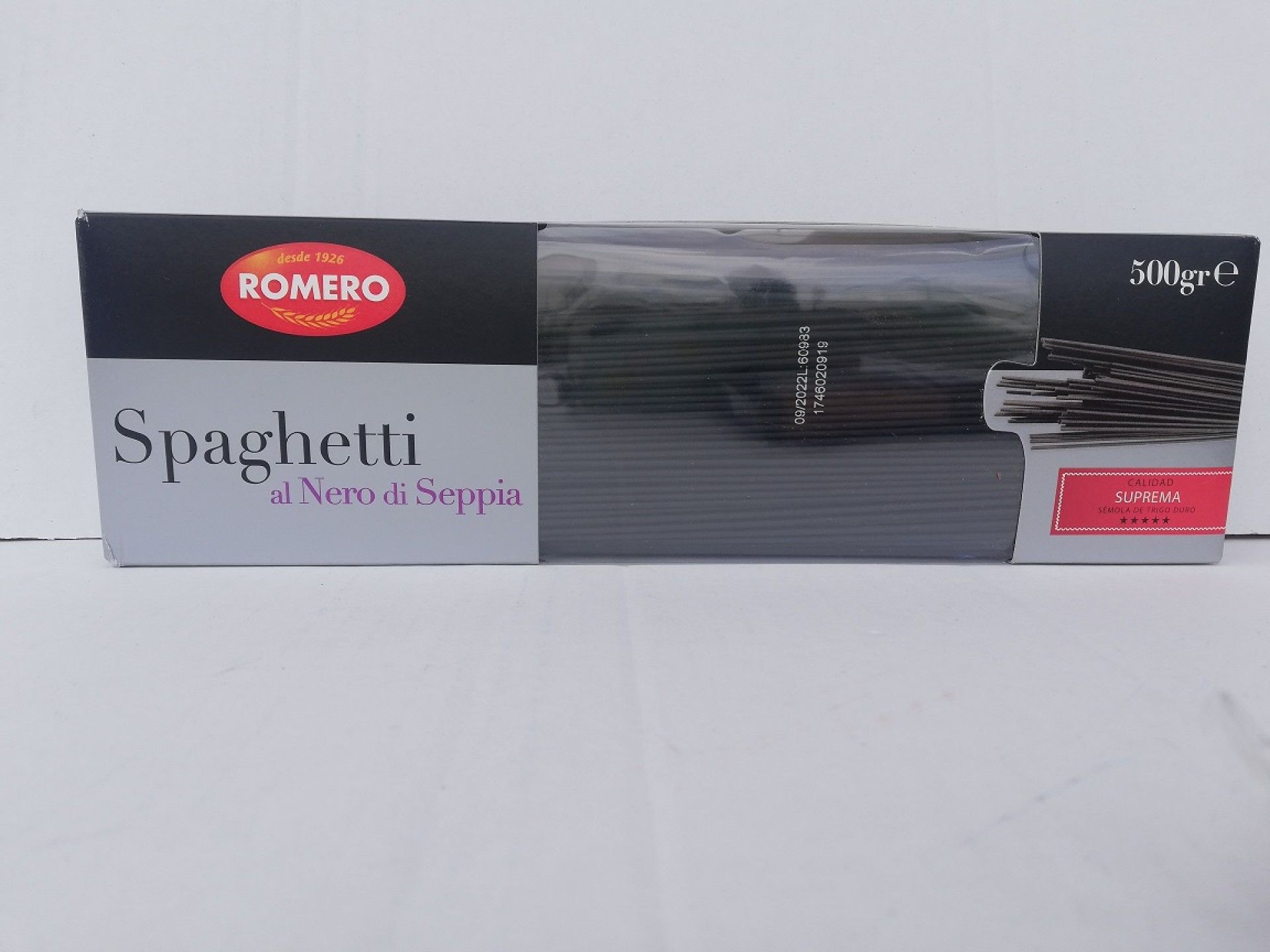 MASSA ESPARGUETE NEGRO ROMERO 500G (12)#